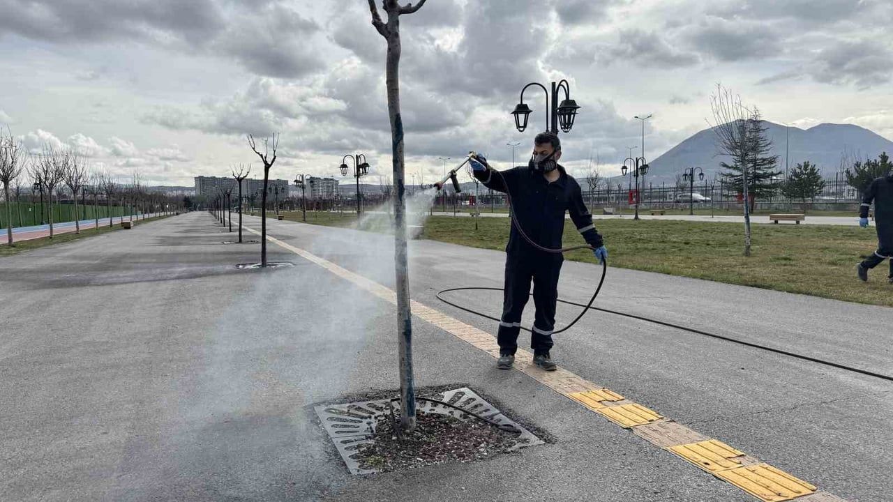 Kayseri'de 2026 Sezonu Öncesi Yeşil Alanlarda Kapsamlı İlaçlama Başladı