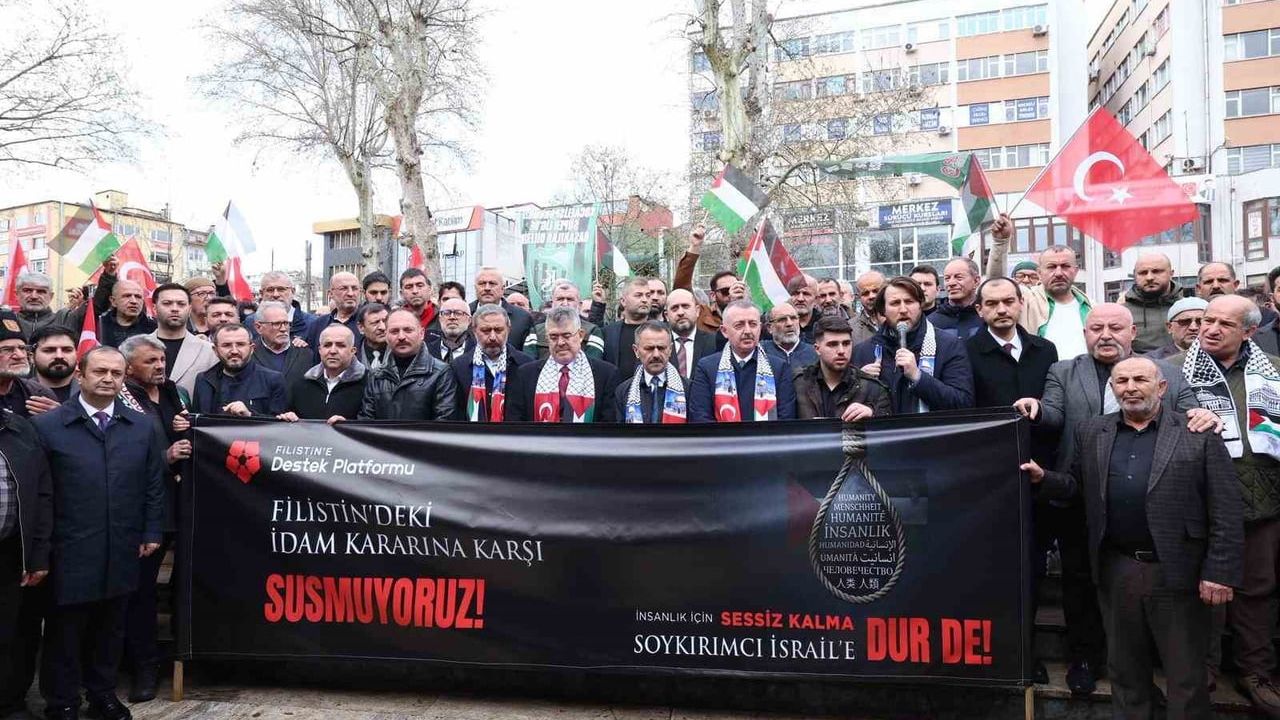 Kocaeli'de protokol ve sivil toplum İsrail Meclisi'nin 'idam yasası'na tepki gösterdi