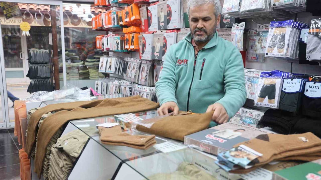 Konya'da Nisan soğuğu yün ve termal içliklere talebi artırdı