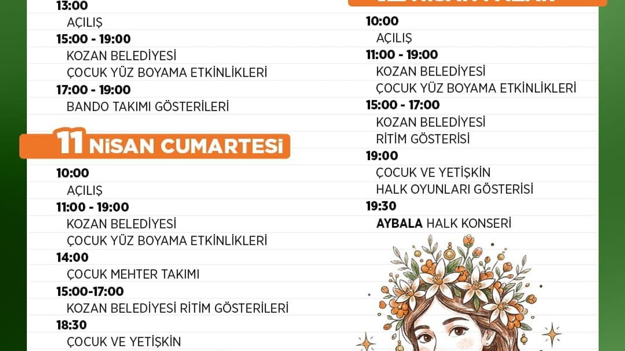 Kozan Portakal Çiçeği Festivali 10-12 Nisan'da: Hazırlıklar Tamamlandı