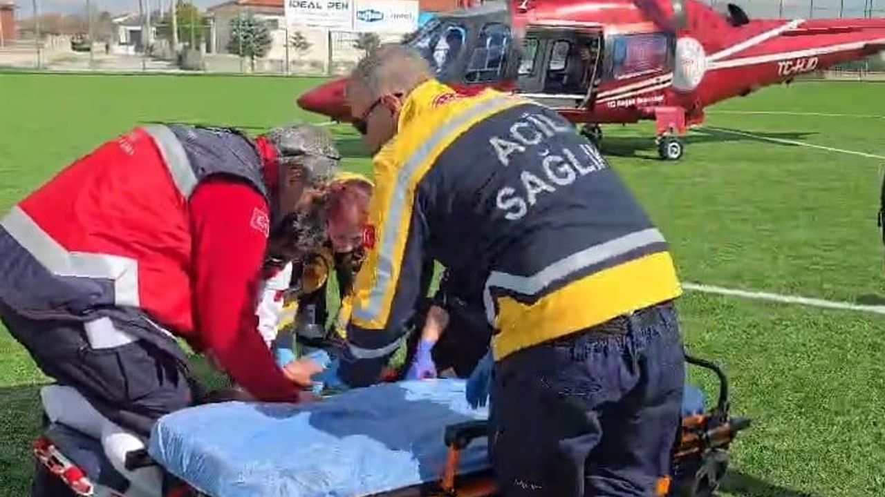 Kulu'da kalp rahatsızlığı geçiren vatandaş hava ambulansıyla Konya'ya sevk edildi