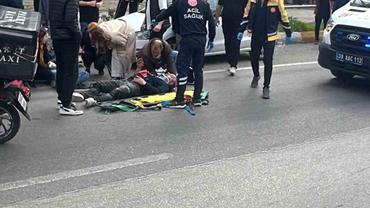 Lüleburgaz'da Murat Hüdavendigar Caddesi'nde meydana gelen kazada 2 genç yaralandı