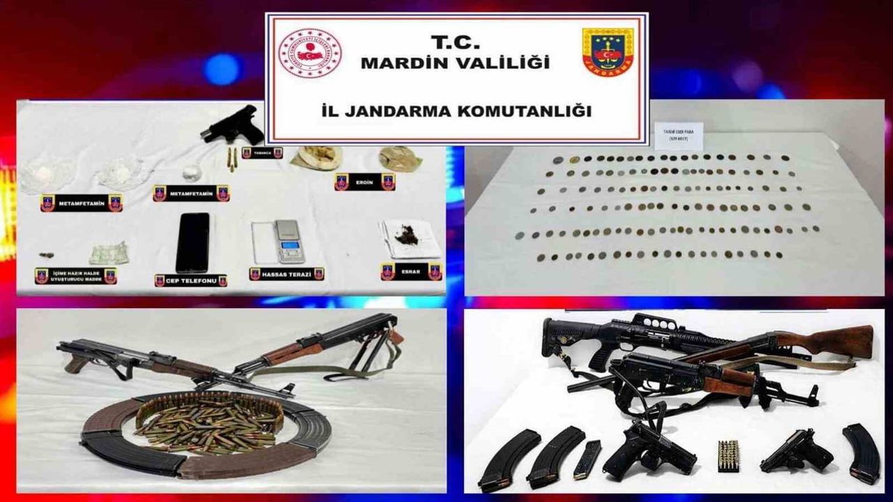 Mardin'de silah ve tarihi eser kaçakçılığı operasyonunda 6 kişi gözaltına alındı