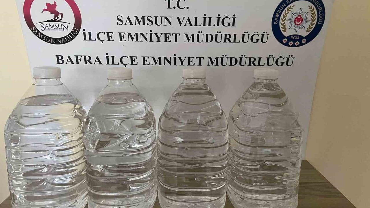 Samsun Bafra'da 20 litre etil alkol ele geçirildi; 1 kişi hakkında işlem başlatıldı