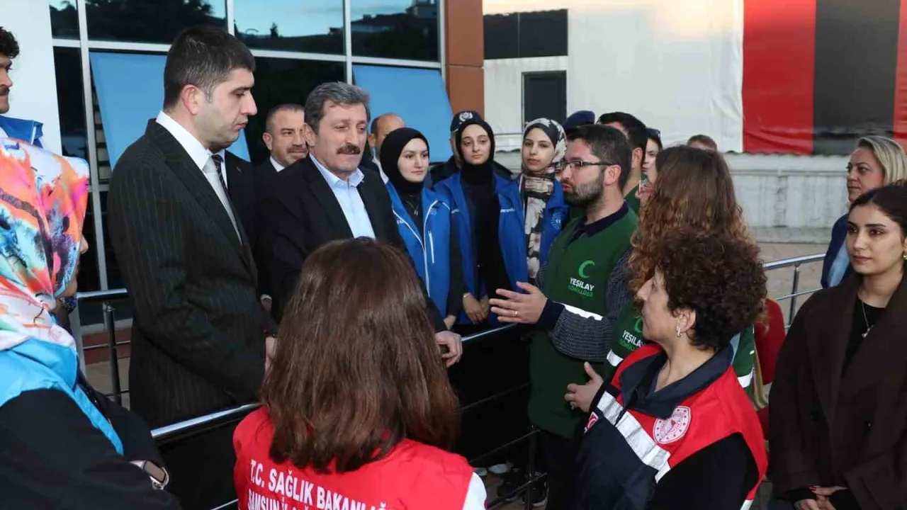 Samsun Valisi Orhan Tavlı Alaçam'daki spor, gençlik ve tarih yatırımlarını inceledi