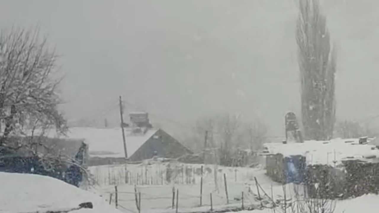 Siirt'te Nisan Ayında Kesmetaş Köyünde Kar Yağışı