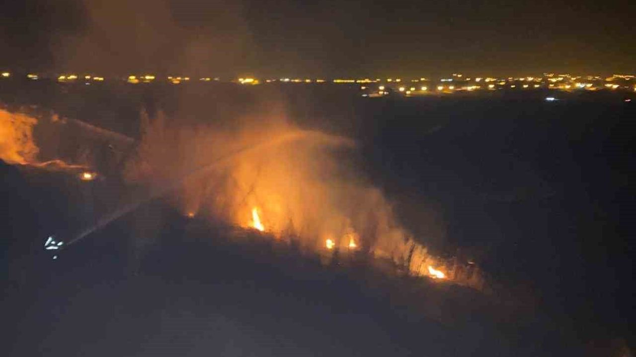 Van Edremit'te Çiçekli Gölkaşı Mahallesi'nde sazlık yangını söndürüldü