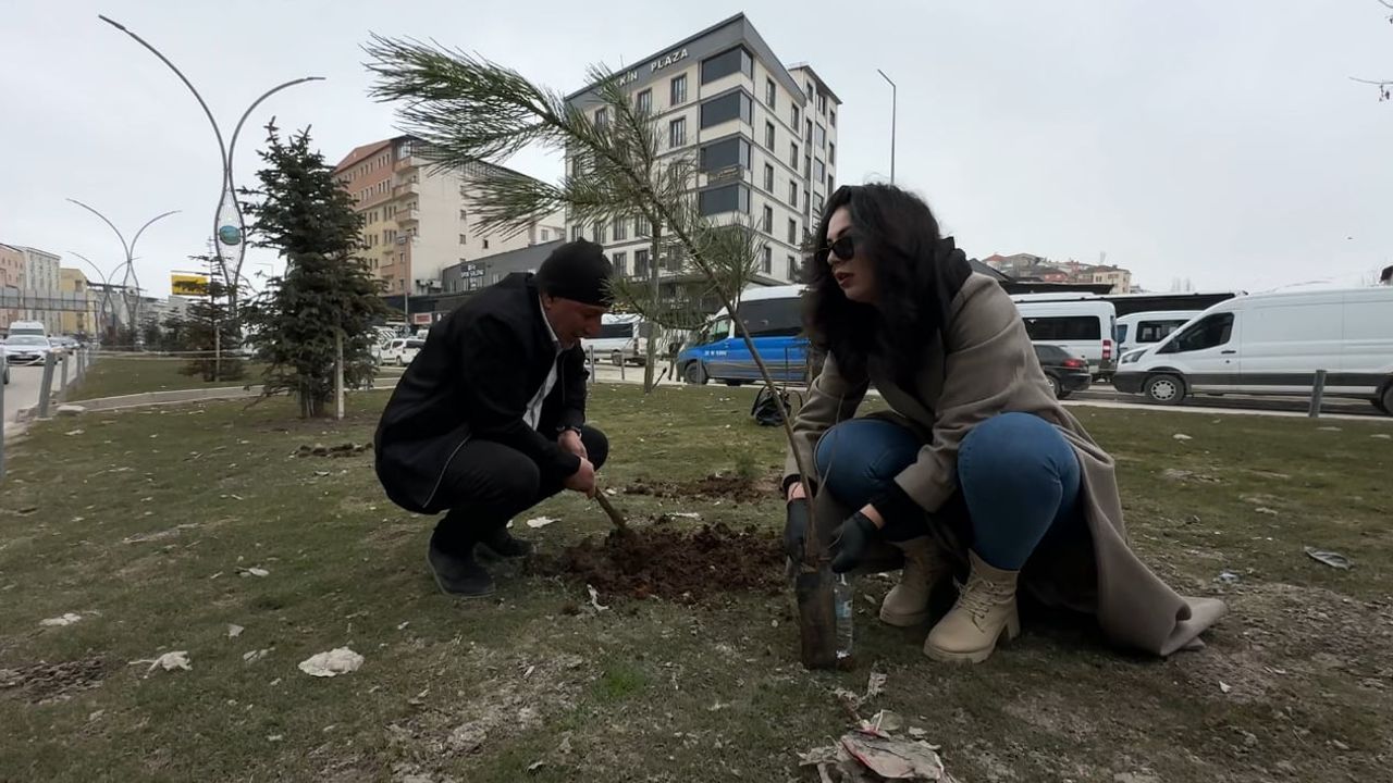 Yüksekovalı girişimci Şilan Dara, ana arterlere fidan dikti