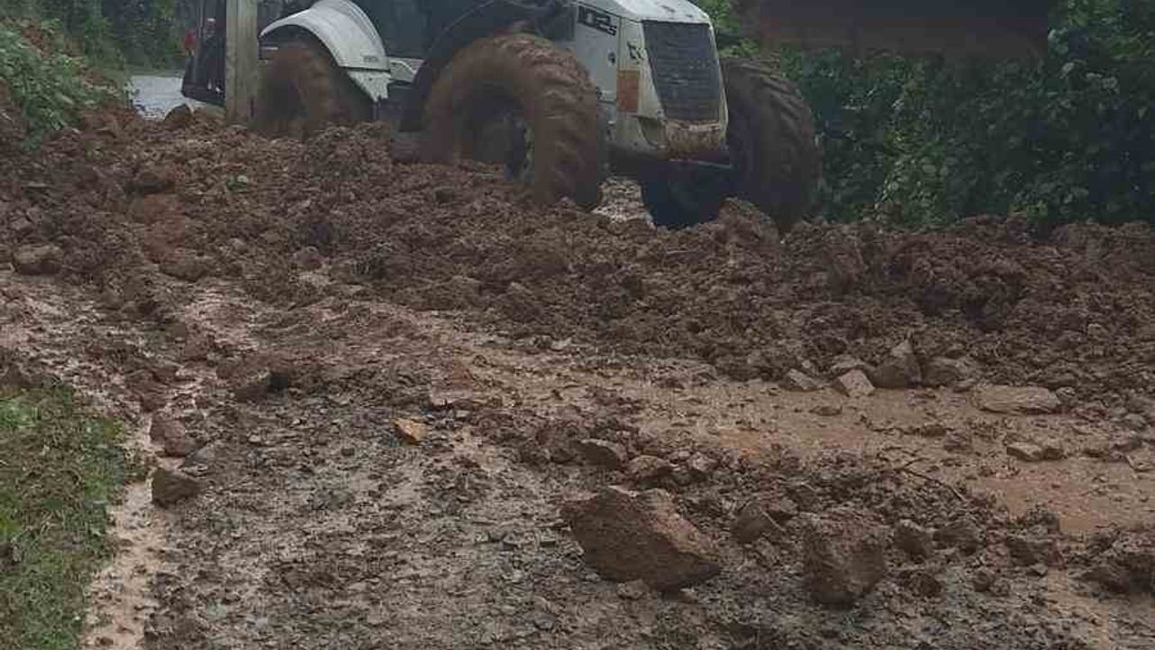 Artvin Borçka'da sağanak: Köy yollarında taşkın ve heyelan