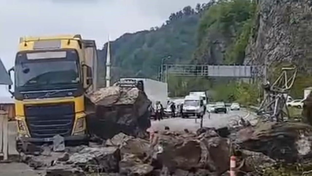 Artvin'de heyelan Sarp Sınır Kapısı yolunu kapattı