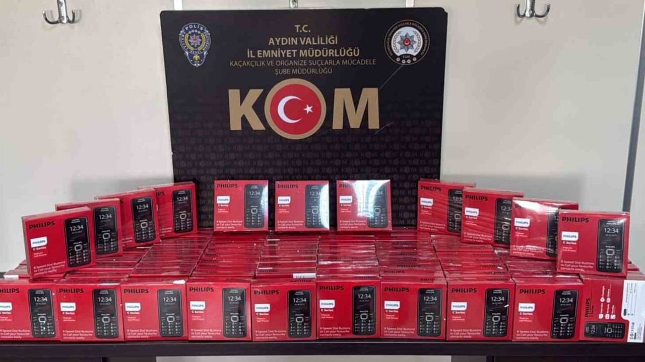 Aydın Efeler'de IMEI kaydı olmayan 100 cep telefonu ele geçirildi