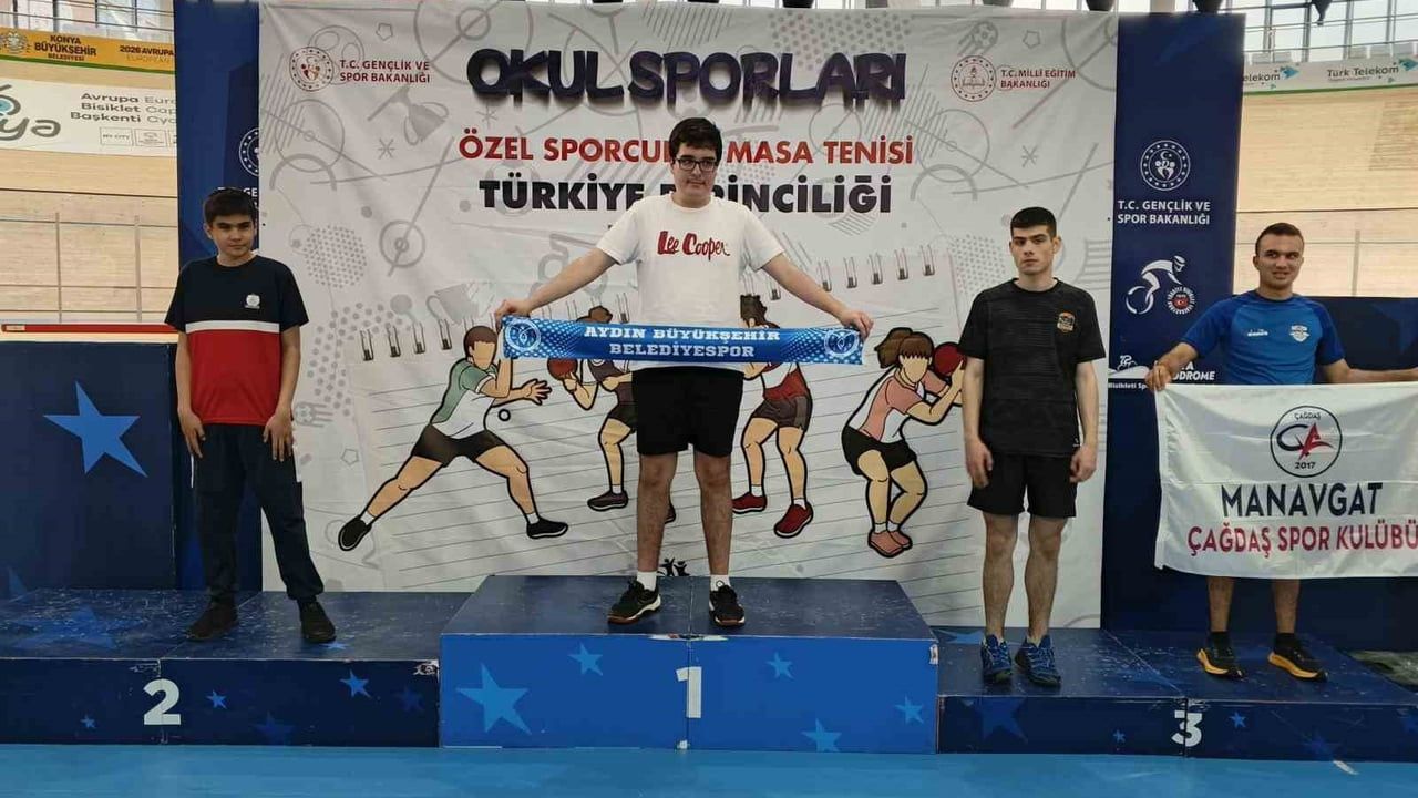 Aydınlı özel sporculardan Konya'da masa tenisi Türkiye birincilikleri