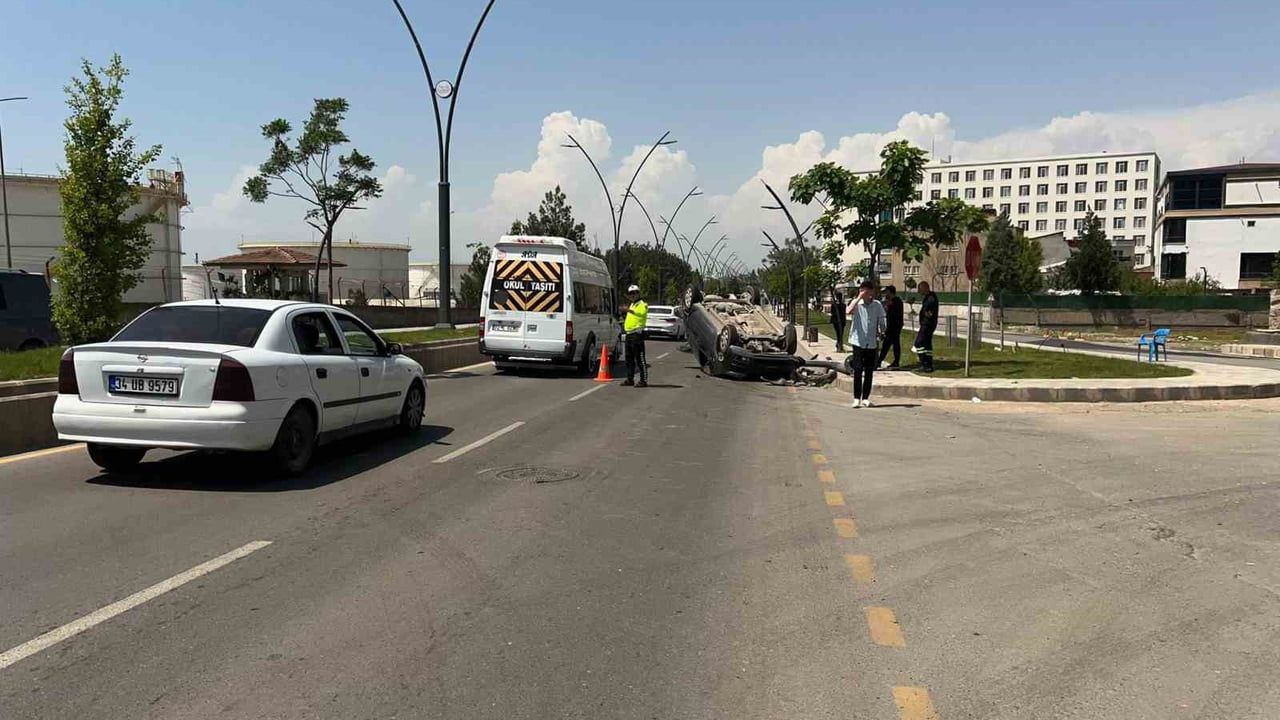 Batman’da takla atan otomobilin sürücüsü yaralandı