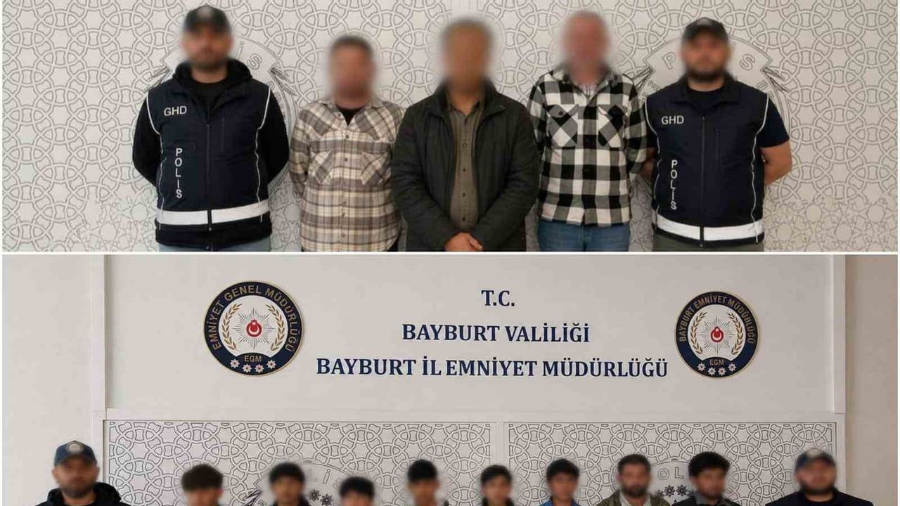 Bayburt’ta 8 Afganistan uyruklu düzensiz göçmen yakalandı, 1 şüpheli tutuklandı