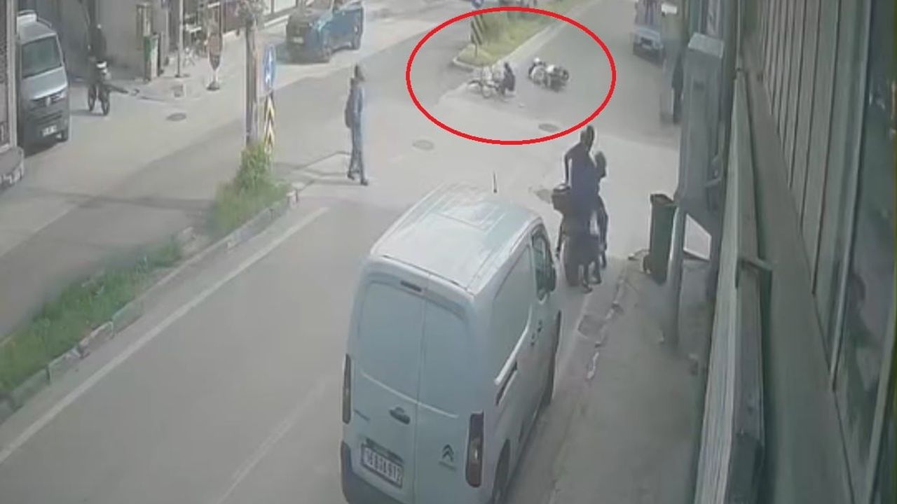 Bursa'da kararsız bisikletlinin manevrası motosikletle çarpışmaya yol açtı