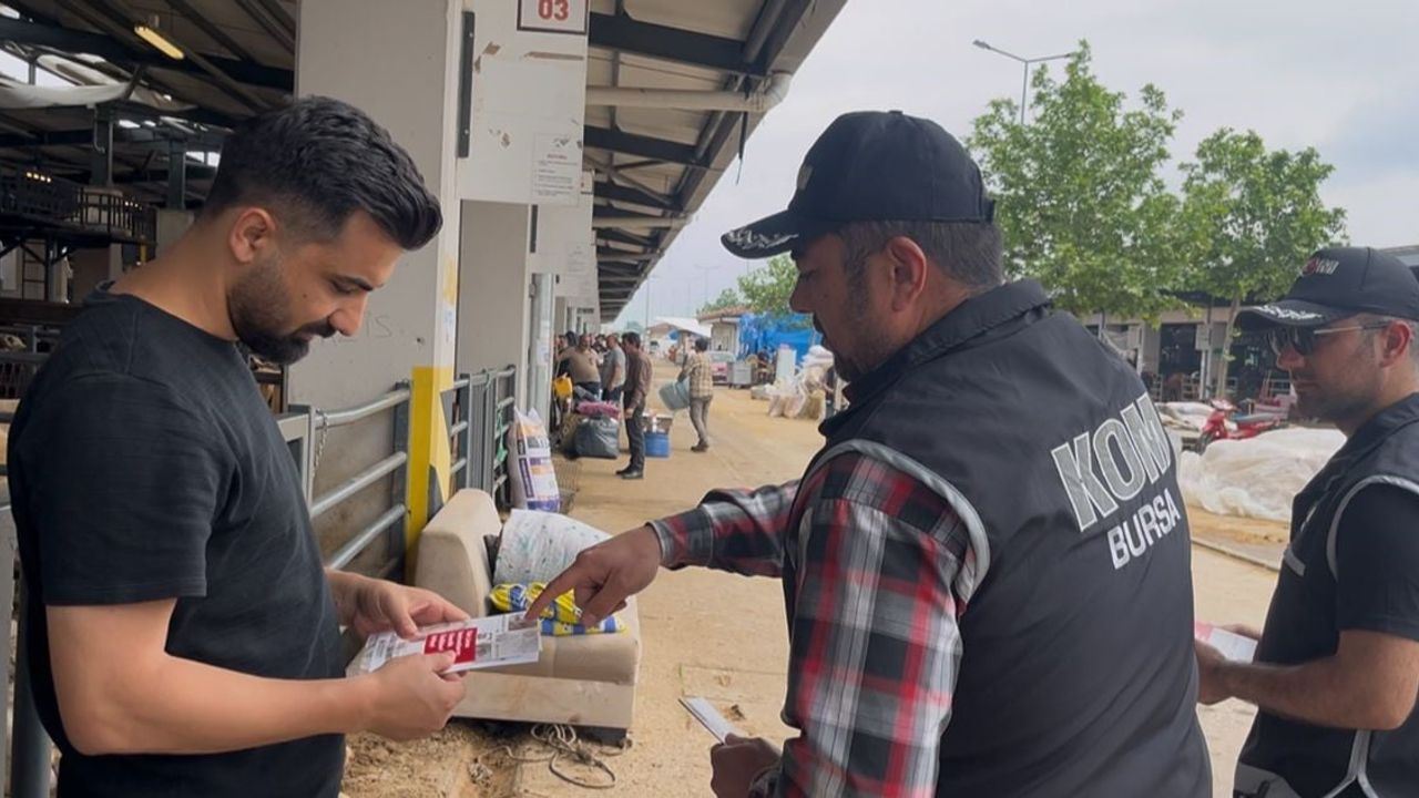 Bursa'da kurban pazarlarında KOM ekipleri sahte para uyarısı ve uygulamalı eğitim