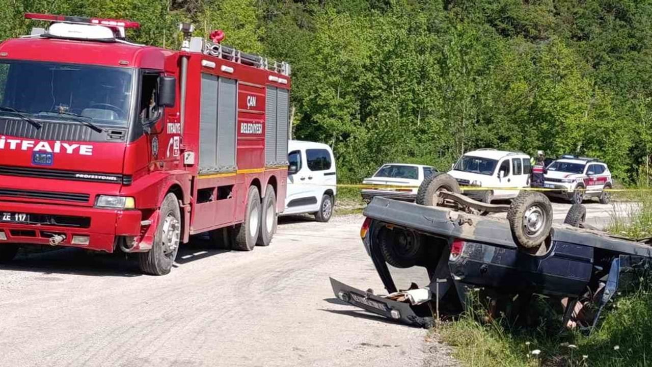Çan’da Kontrolden Çıkan Otomobil Takla Attı; Sürücü Soydemir Olay Yerinde Yaşamını Yitirdi