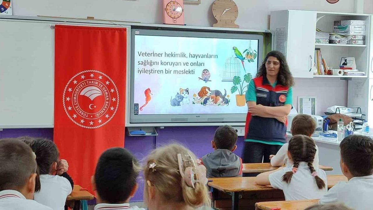 Çanakkale'de Veteriner Hekimleri Günü: Veterinerler Merkez Mustafa Kemal İlkokulu 2’nci sınıf öğrencileriyle buluştu