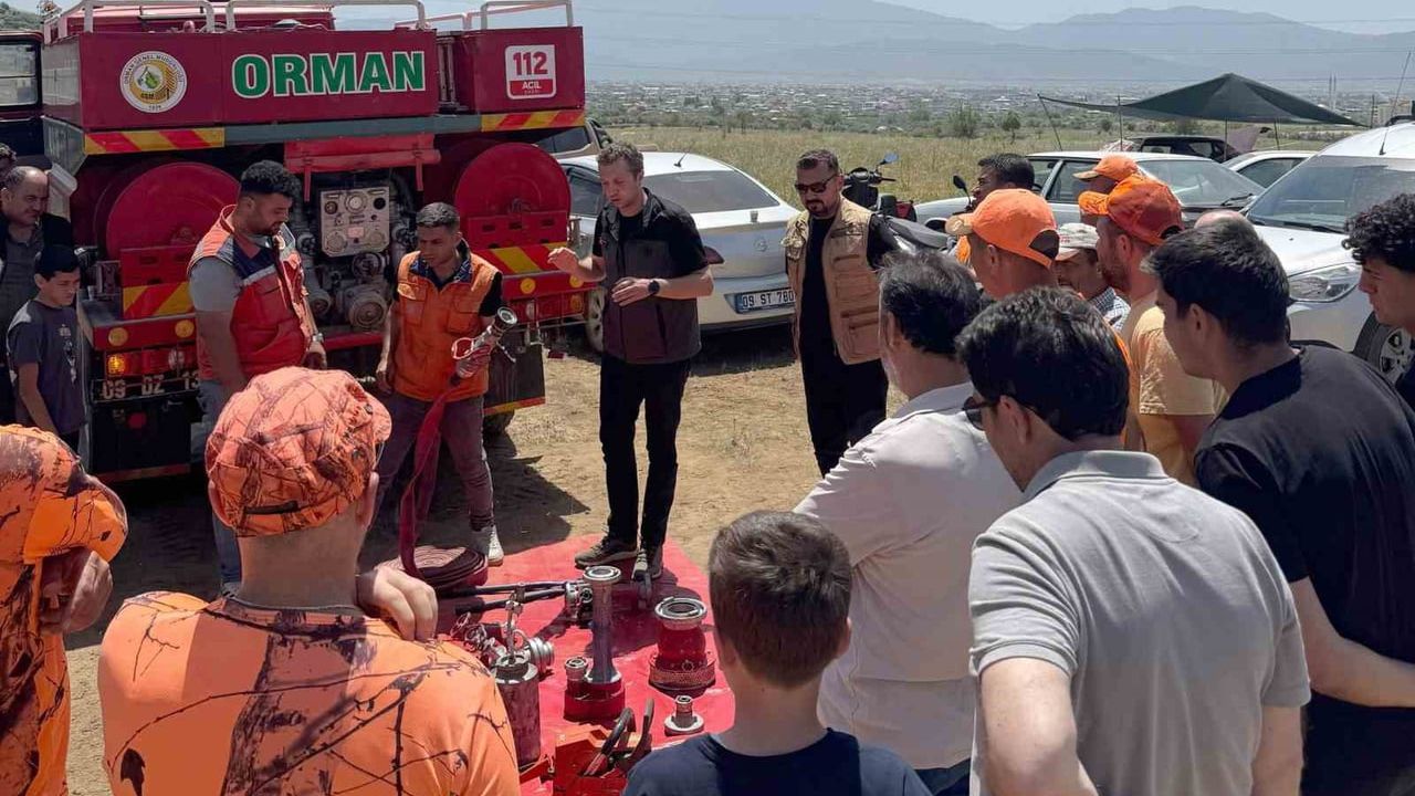 Çine’de Trap Yarışmasına Katılan Avcılara Orman Yangınları ve Söndürme Eğitimi