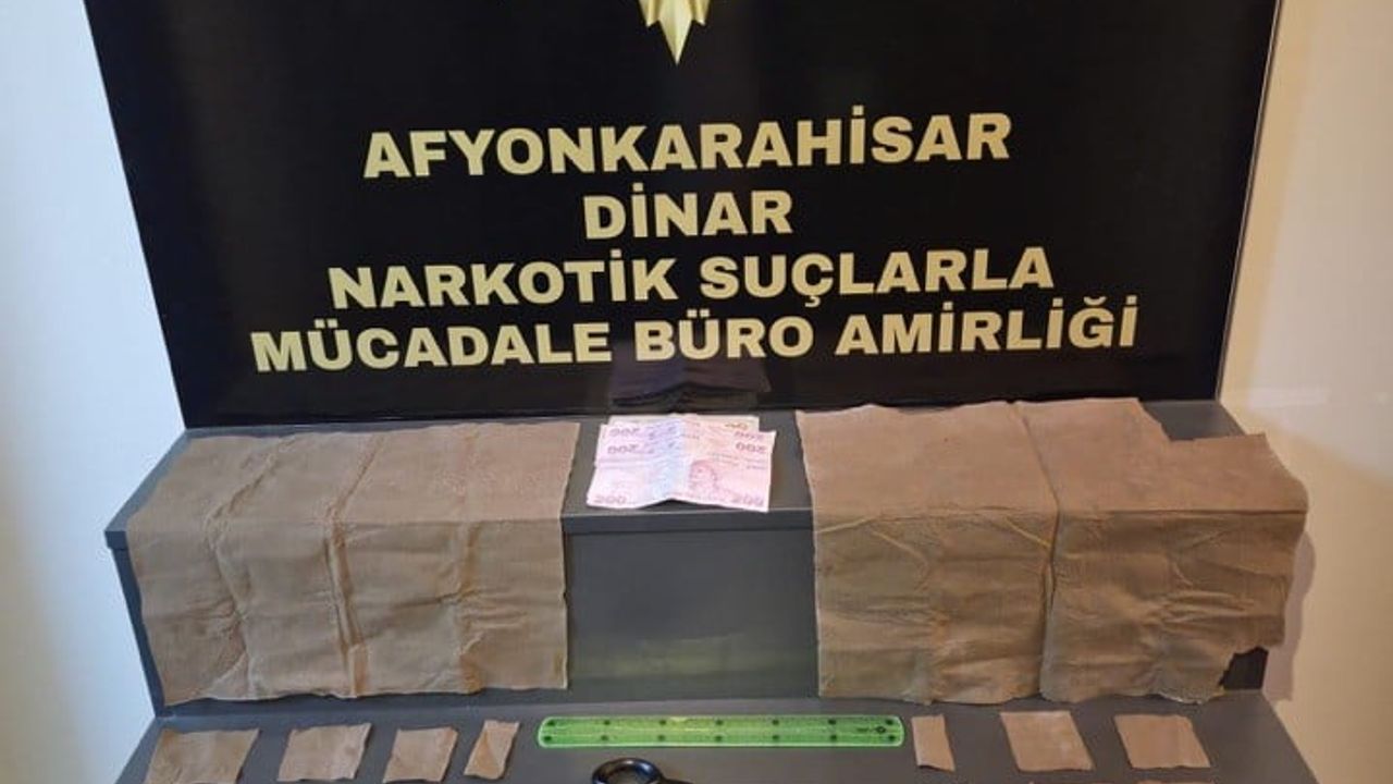 Dazkırı'da 33 peçeteye emdirilmiş uyuşturucu ele geçirildi; şüpheli A.Ş. tutuklandı
