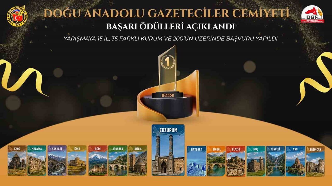 Doğu Anadolu Gazeteciler Cemiyeti 2025 Gazetecilik Başarı Ödülleri açıklandı