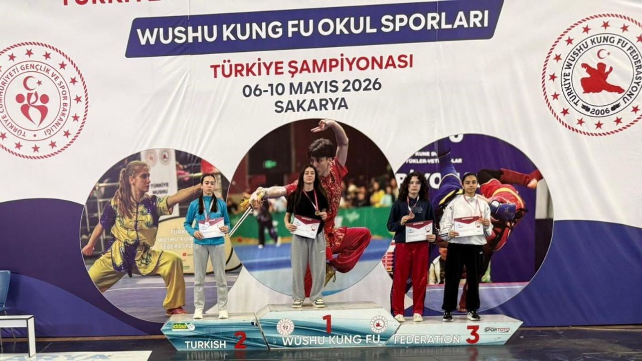 Elanur Akkurt, Sakarya Wushu Kung-fu Okul Sporları'nda şampiyon oldu