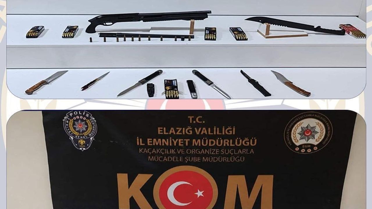 Elazığ’da 9 adet ruhsatsız silah ele geçirildi: 2 şüpheli gözaltında