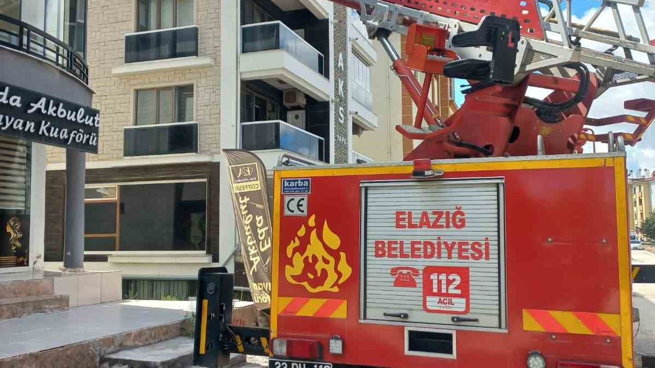 Elazığ'da Cam Arasına Sıkışan Güvercin İtfaiye Ekipleri Tarafından Kurtarıldı