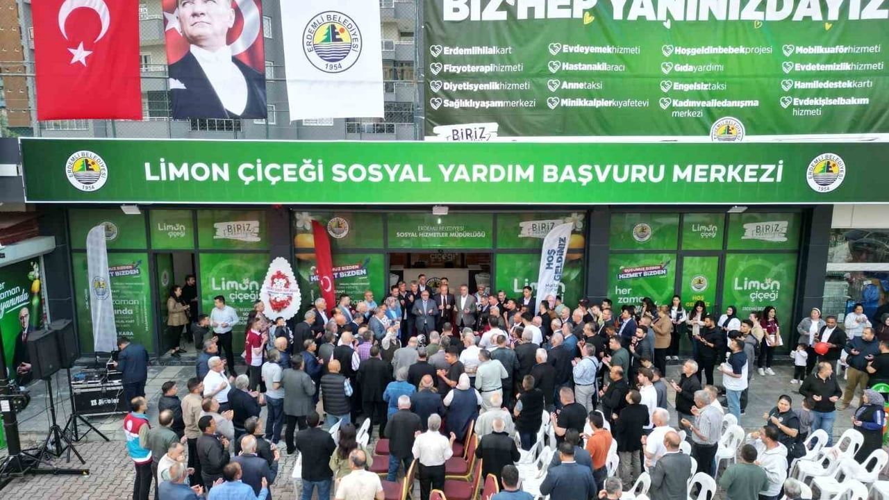 Erdemli'de Limon Çiçeği Sosyal Yardım Başvuru Merkezi'nin yeni binası açıldı; Erdemli Hilal Kart başvuruları 1 Haziran'da başlıyor