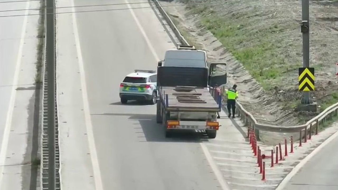 Hatay'da dron destekli denetimde hız ve tehlikeli yük ihlalleri tespit edildi