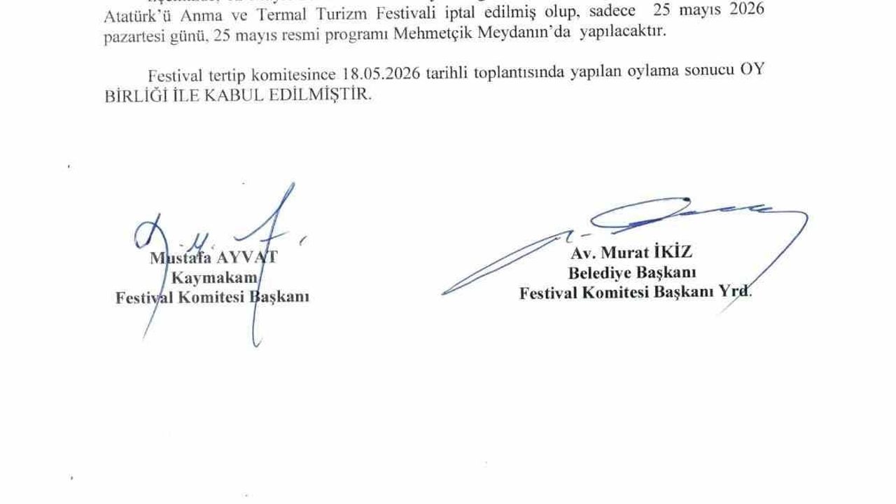 Havza 25 Mayıs Festivali sel felaketi nedeniyle iptal edildi