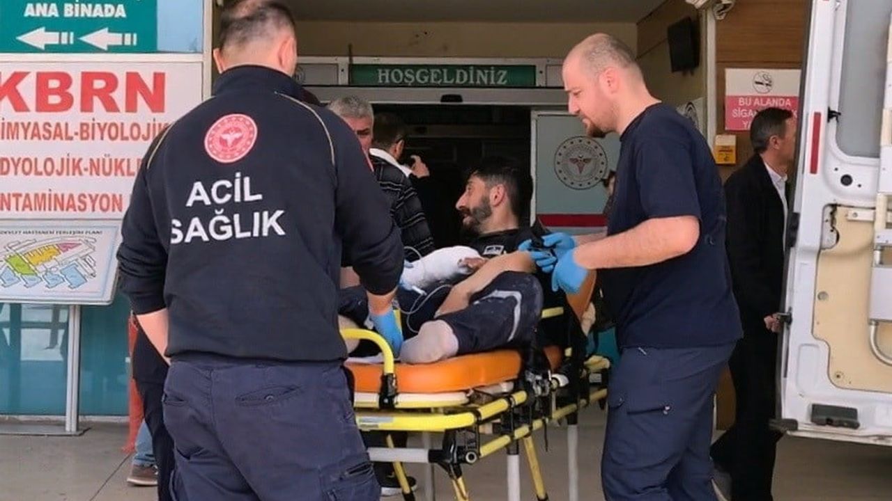 İnegöl'de demir sac kesimi sırasında spiral taşı fırladı: 31 yaşındaki genç yaralandı