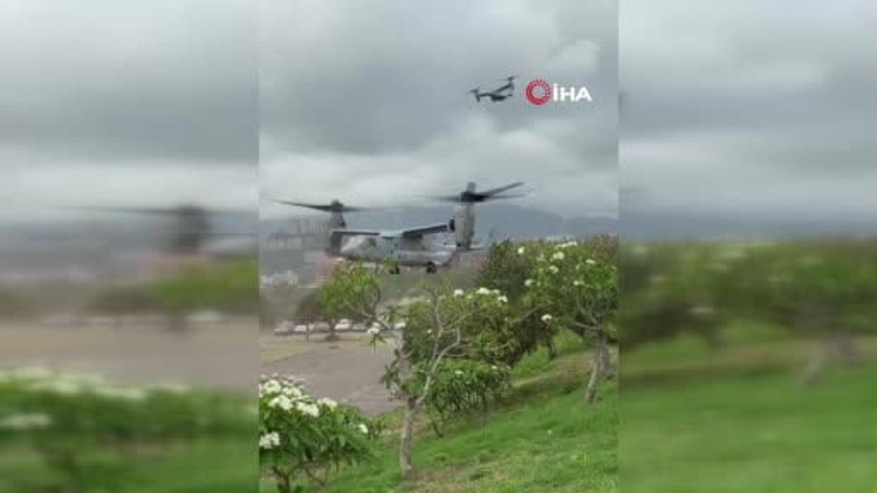 Karakas'ta ABD tatbikatı: İki MV-22 Osprey büyükelçilik otoparkına indi