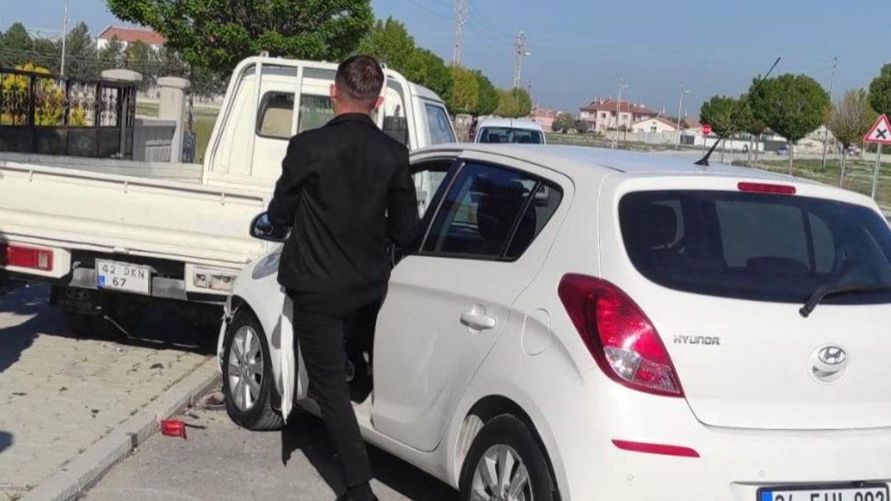 Karapınar'da otomobil kontrolden çıktı: Bisikletli çocuk yaralandı