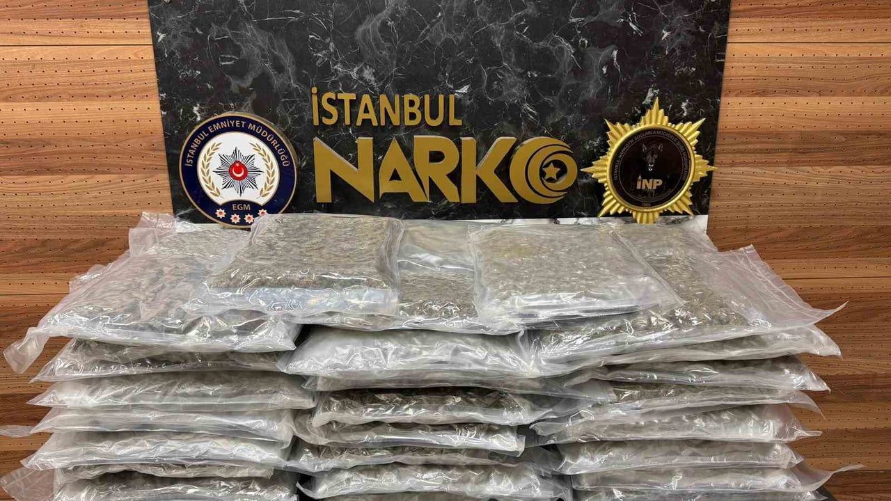 Kartal'da düzenlenen operasyonda 58 kilo 300 gram skunk ele geçirildi