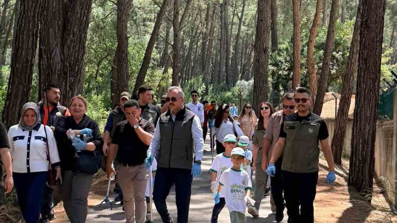 Kemer'de kreş öğrencileri Kiriş Dağ Yolu'nda çevre temizliği yaptı