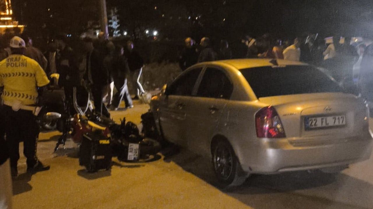 Keşan’da otomobil ile motosiklet çarpıştı: 2 kişi yaralandı