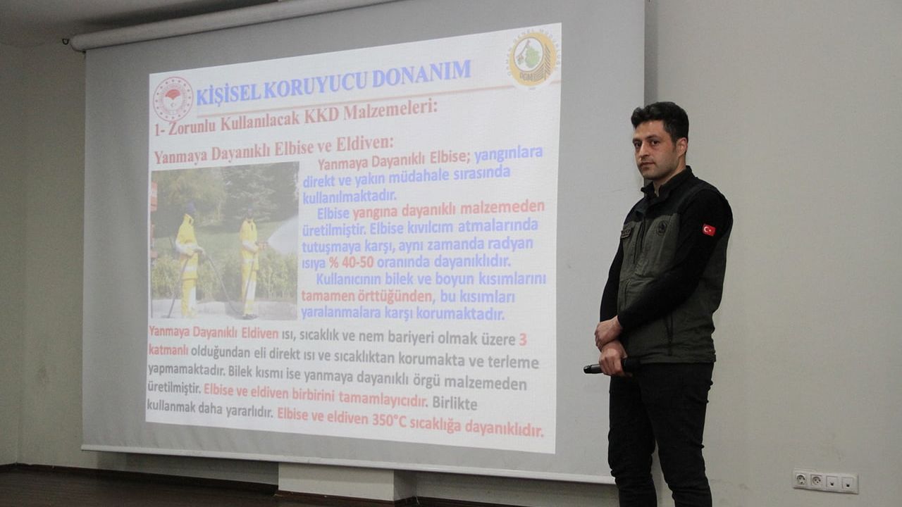 Kula'da Yangın Riski Azaltma Planı kapsamında bilgilendirme eğitimi düzenlendi
