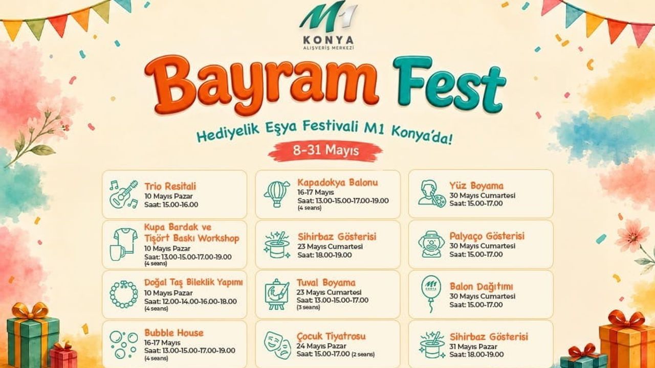 M1 Konya'da Bayram Fest: 8-31 Mayıs'ta Hediyelik Eşya Festivali başladı
