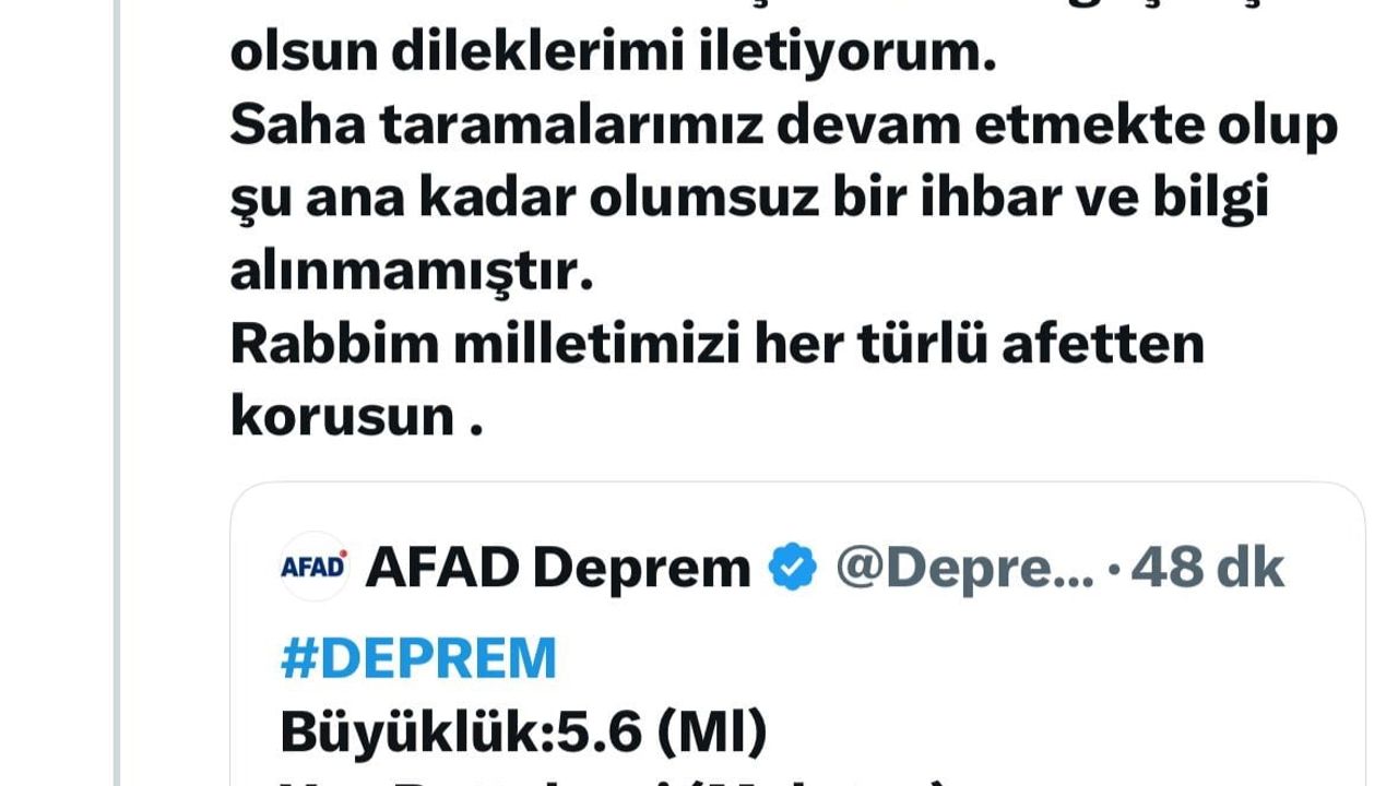 Malatya'da 5.6 büyüklüğündeki Battalgazi merkezli deprem: Vali Seddar Yavuz'dan açıklama