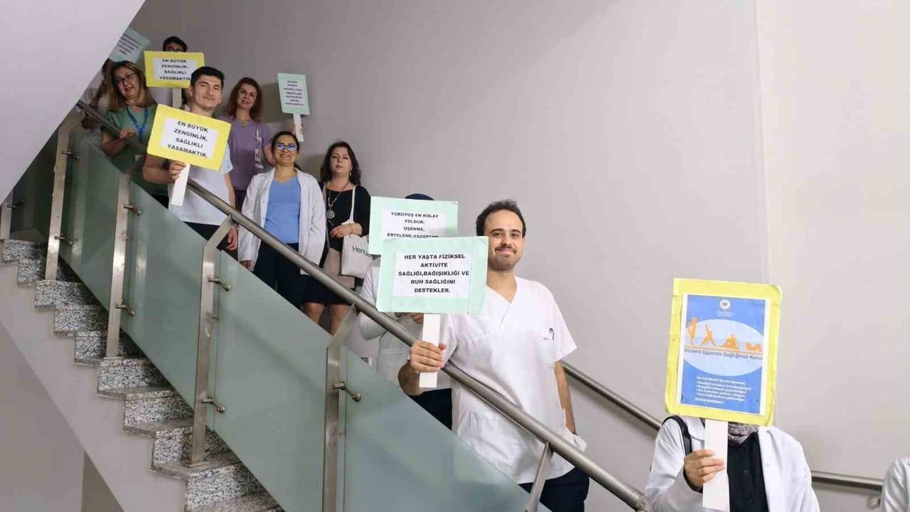 Manisa Merkezefendi Devlet Hastanesi'nde 'Sağlık İçin Hareket Et' etkinliği: Vücut analizi ve farkındalık yürüyüşü