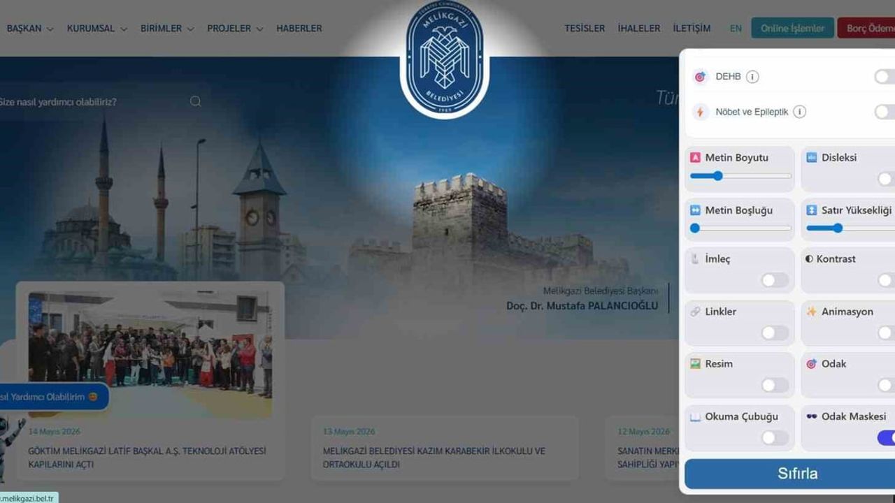 Melikgazi Belediyesi Resmi Web Sitesini WCAG ile Uyumlu Hale Getirdi