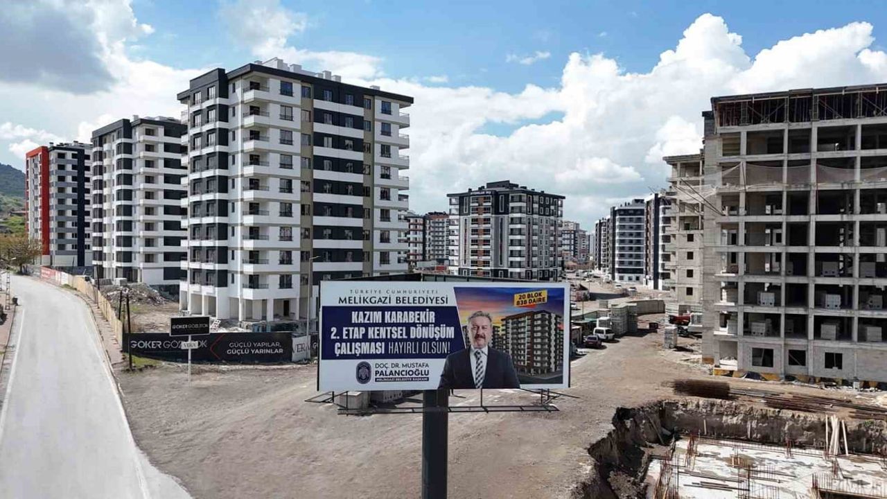 Melikgazi'de Kazım Karabekir 2. Etap Kentsel Dönüşümünde 20 Blok Tamamlanma Aşamasına Geldi