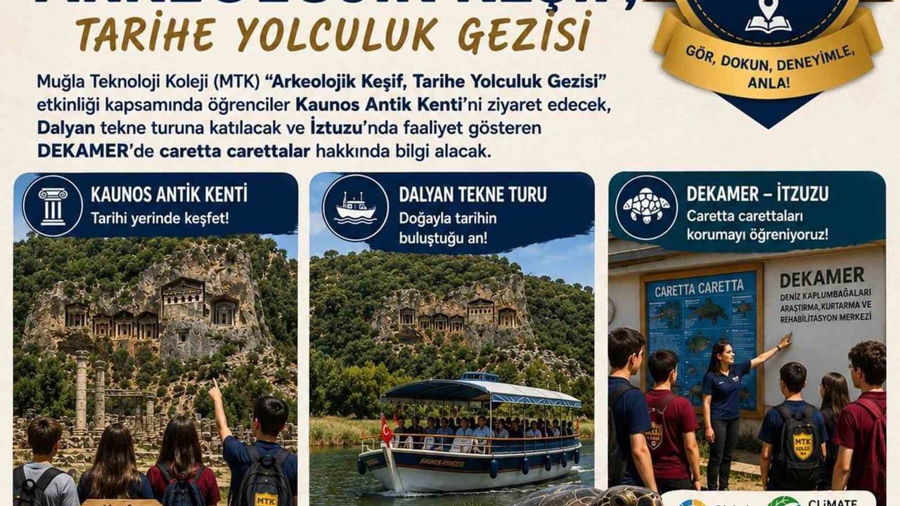 MTK Koleji öğrencilerini Kaunos ve İztuzu'na götürüyor: Arkeolojik Keşif, Tarihe Yolculuk Gezisi