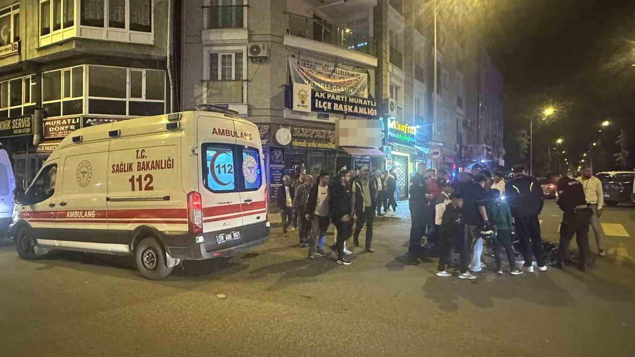 Muratlı’da otomobil ile motosiklet çarpıştı: 1 yaralı