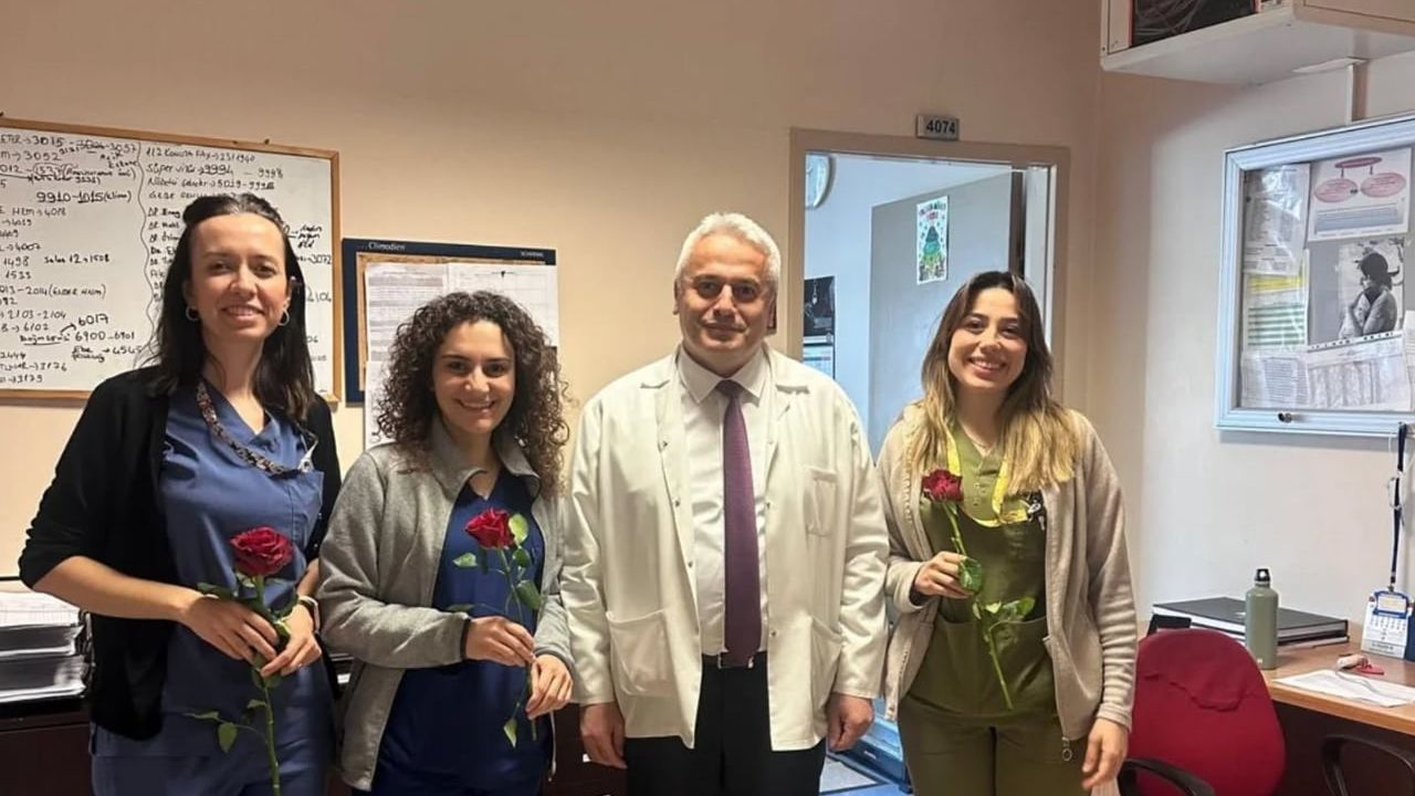Nazilli Devlet Hastanesi'nde Ebeler Haftası kutlandı — Başhekim Op. Dr. Şafak Çalışkan ebeleri ziyaret etti