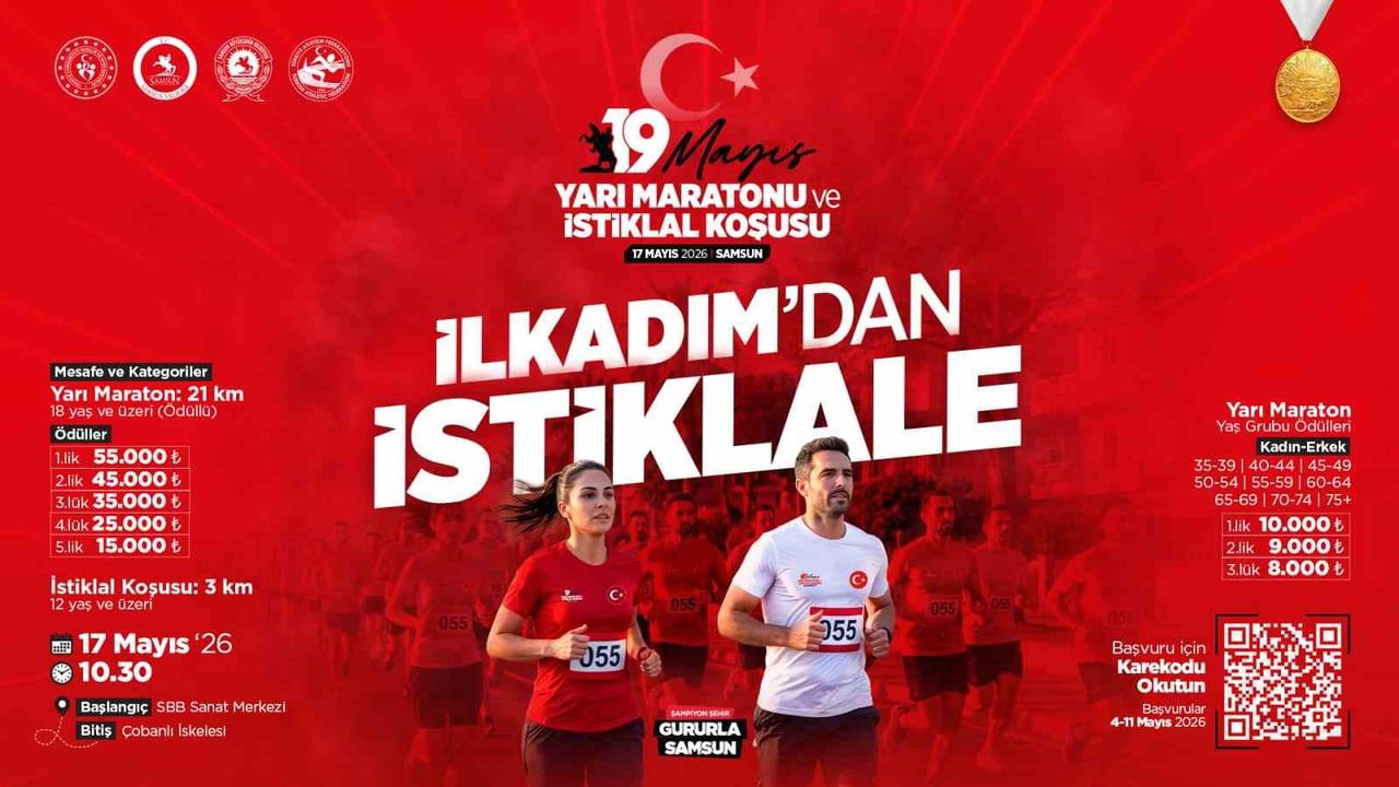 Samsun’da 19 Mayıs Yarı Maratonu ve İstiklal Koşusu 17 Mayıs’ta düzenlenecek