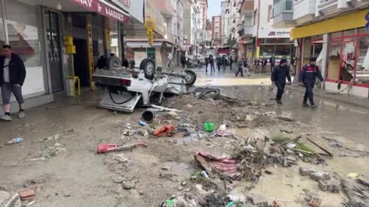 Samsun Havza'da selin boyutu gün ağarınca ortaya çıktı