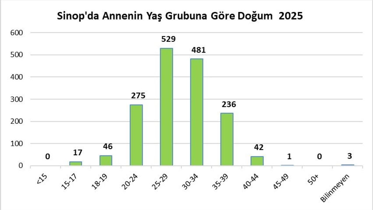 Sinop, 2025'te kaba doğum hızında Türkiye'nin 4. düşük ili oldu