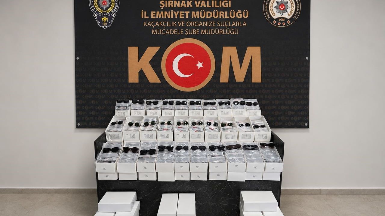 Şırnak’ta piyasa değeri 5,7 milyon TL olan 1.480 kaçak güneş gözlüğü ele geçirildi, 1 tutuklama